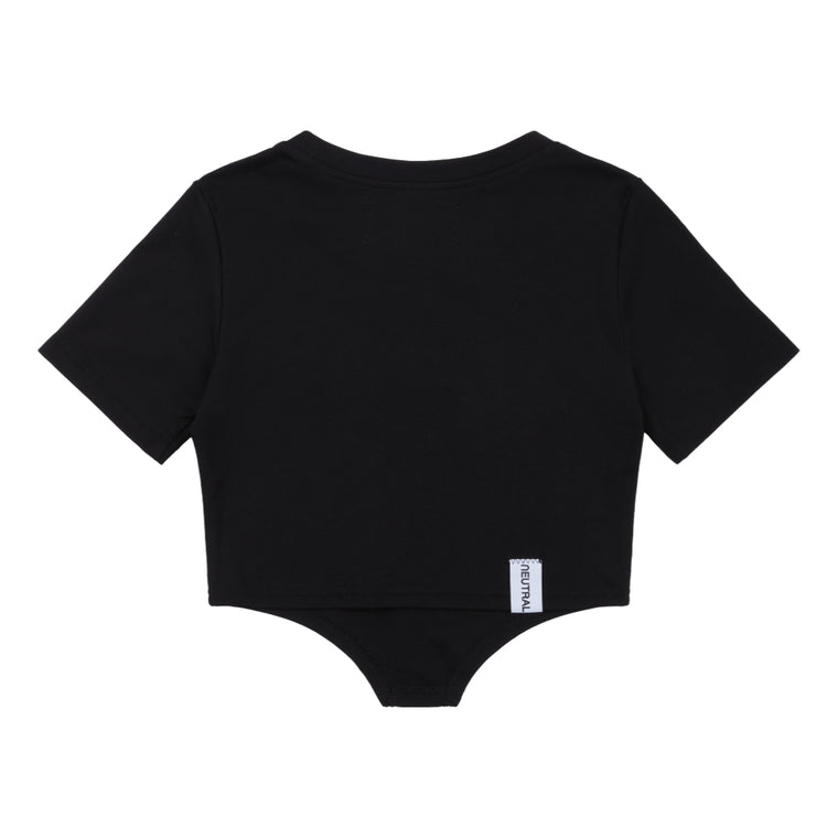 NEUTRAL SOCIETY SMALL LOGO BODYSUIT TEE-BLACK