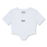 NEUTRAL SOCIETY SMALL LOGO BODYSUIT TEE-WHITE