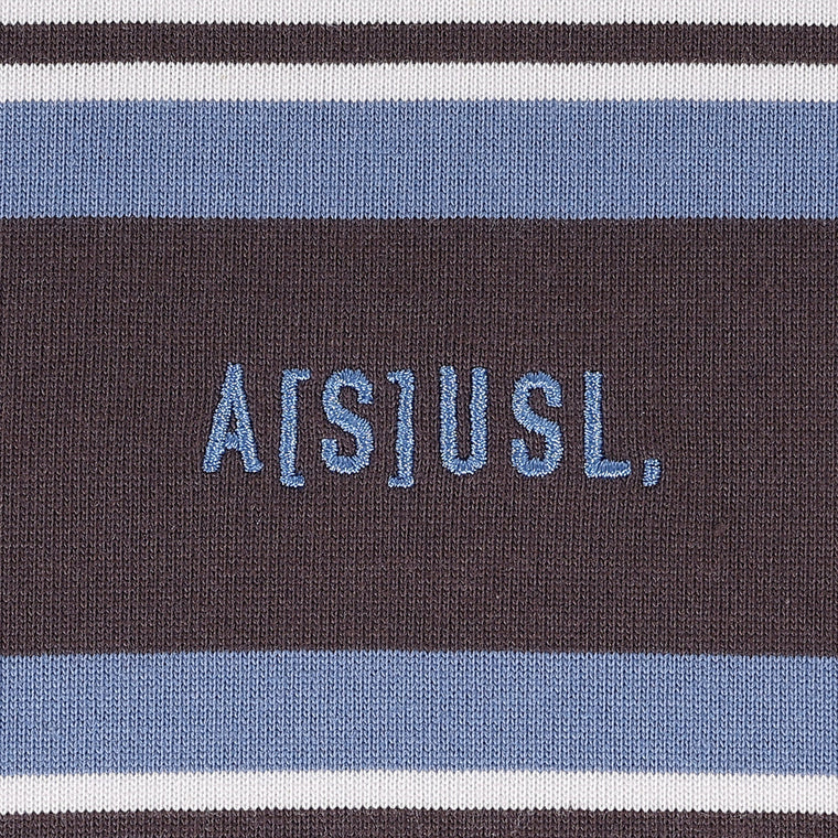 A[S]USL SMALL LOGO BORDER TEE-GREY STRIPES