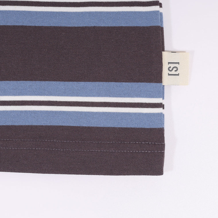A[S]USL SMALL LOGO BORDER TEE-GREY STRIPES
