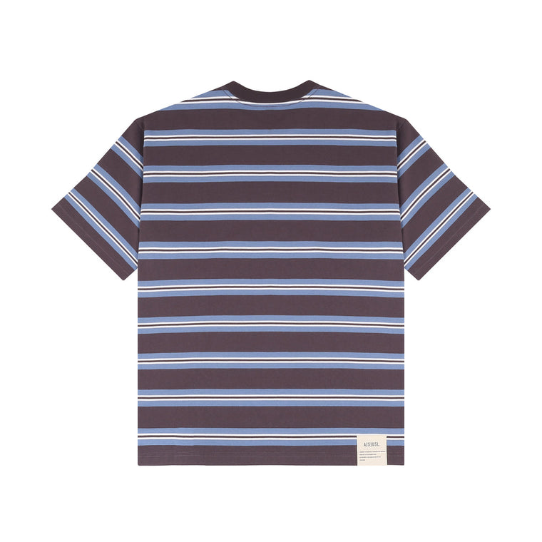 A[S]USL SMALL LOGO BORDER TEE-GREY STRIPES