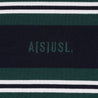 A[S]USL SMALL LOGO BORDER TEE-NAVY STRIPES