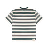 A[S]USL SMALL LOGO BORDER TEE-WHITE STRIPES