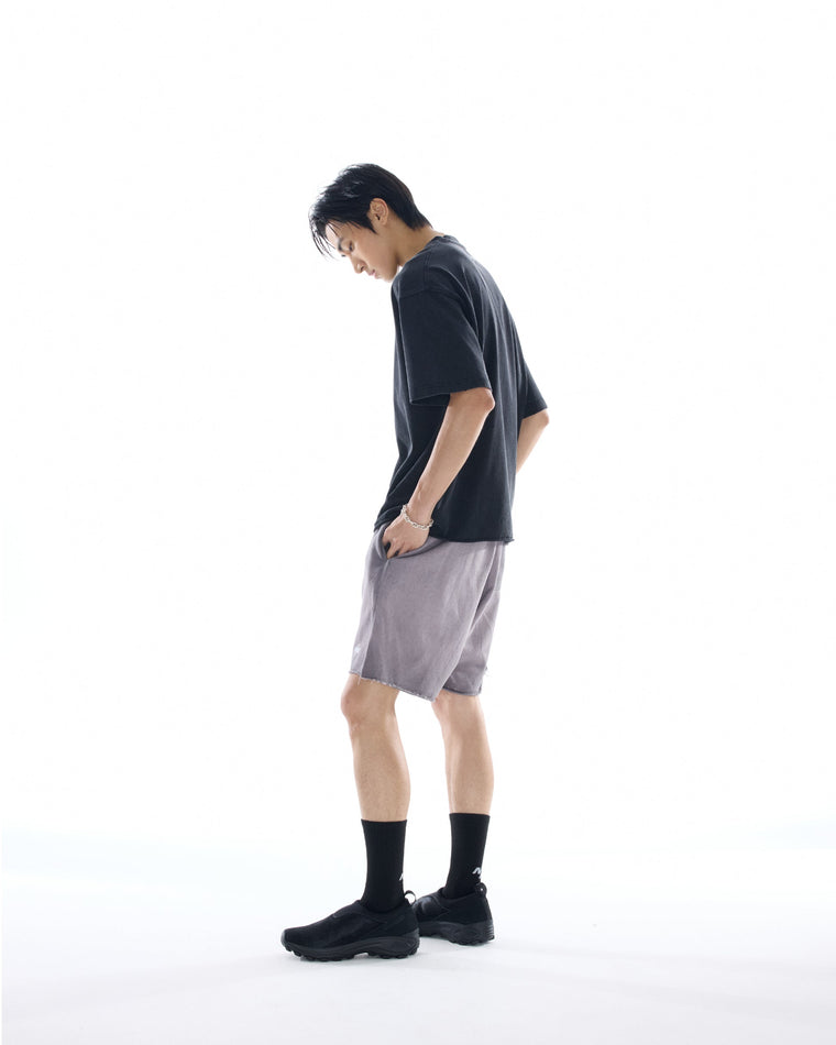 NINE POINT NINE SMALL LOGO S/S TEE-WASHED BLACK