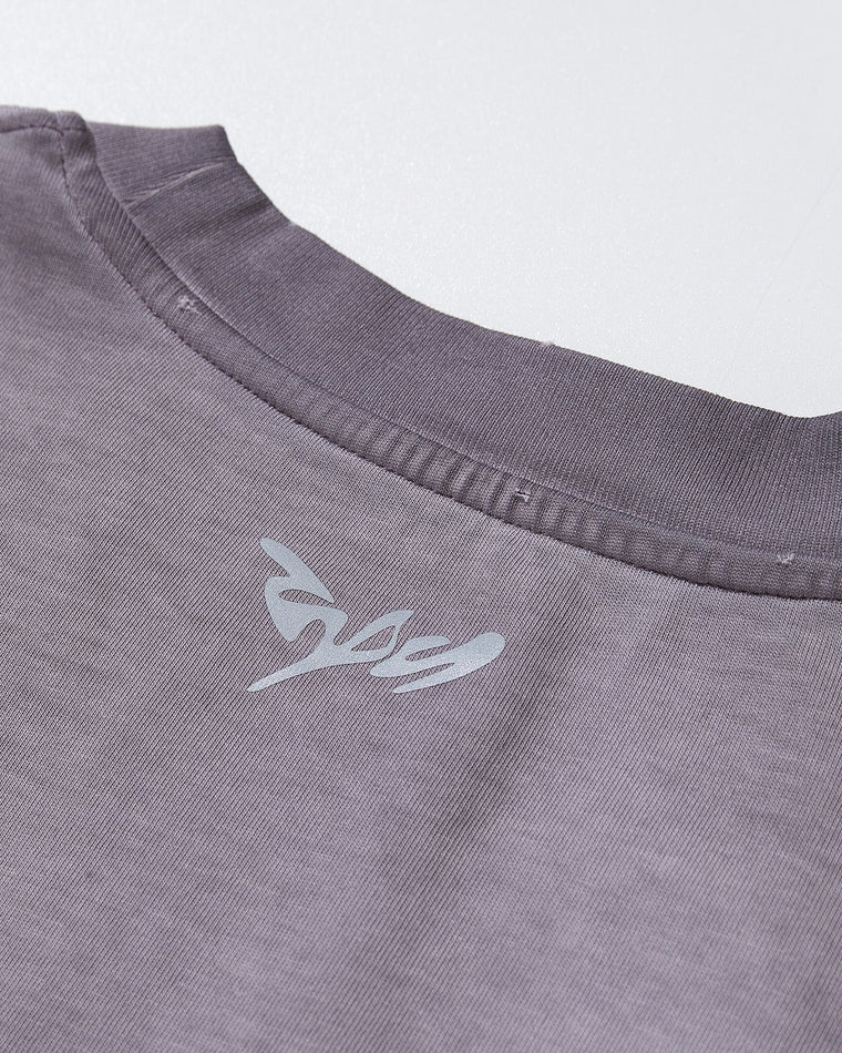NINE POINT NINE SMALL LOGO S/S TEE-WASHED PURPLE