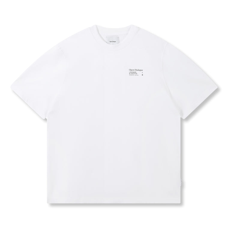 OPEN DIALOGUE SMALL PRINT LOGO TEE-WHITE