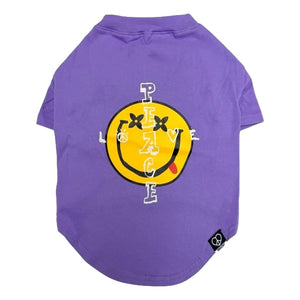 2ND CLOSET "SMILEY FACE" PRINTED PET T-SHIRT-PURPLE