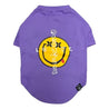 2ND CLOSET "SMILEY FACE" PRINTED PET T-SHIRT-PURPLE