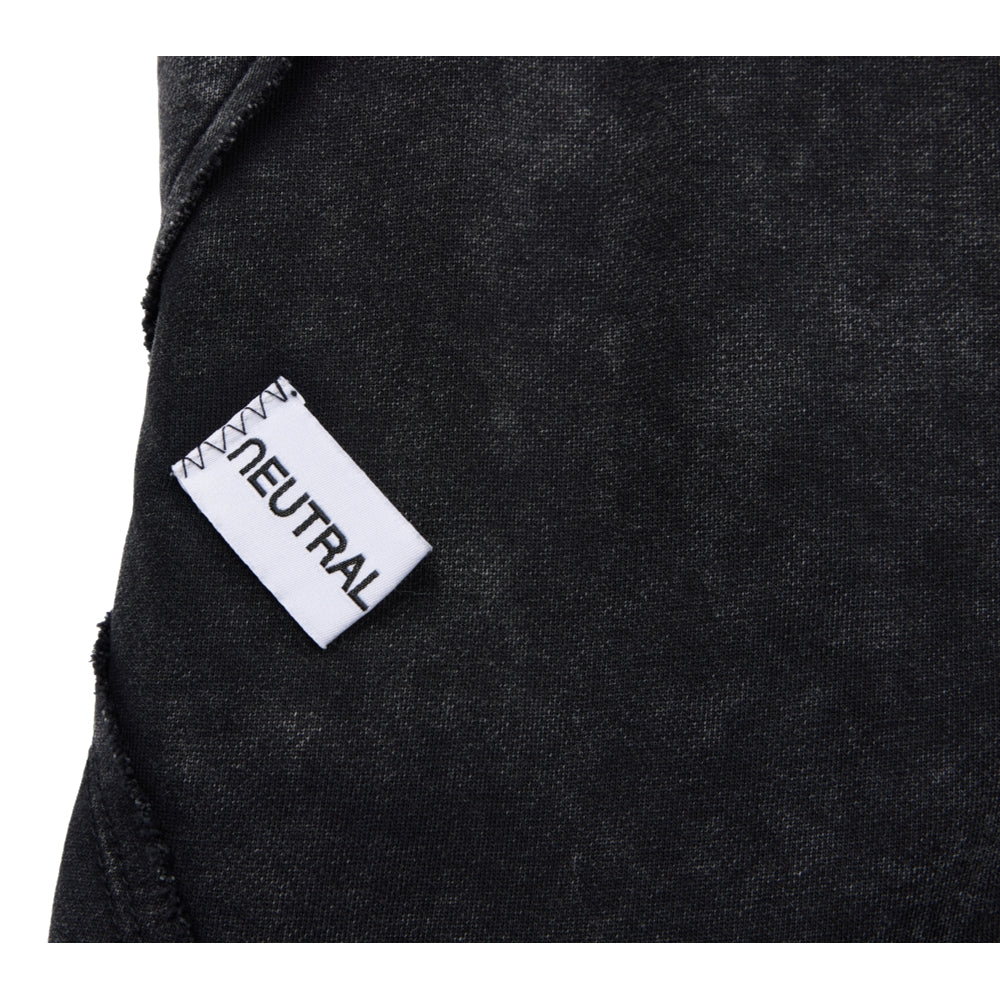 NEUTRAL SOCIETY SNOW WASH CARGO SWEAT PANTS-BLACK