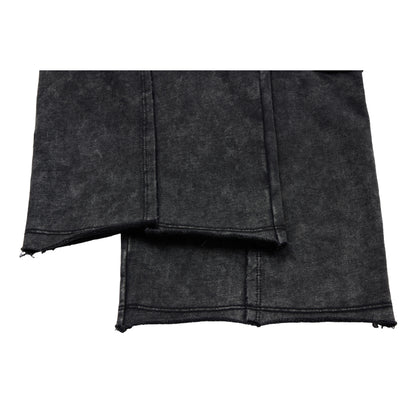 NEUTRAL SOCIETY SNOW WASH CARGO SWEAT PANTS-BLACK