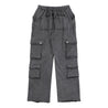 NEUTRAL SOCIETY SNOW WASH CARGO SWEAT PANTS-DARK GREY