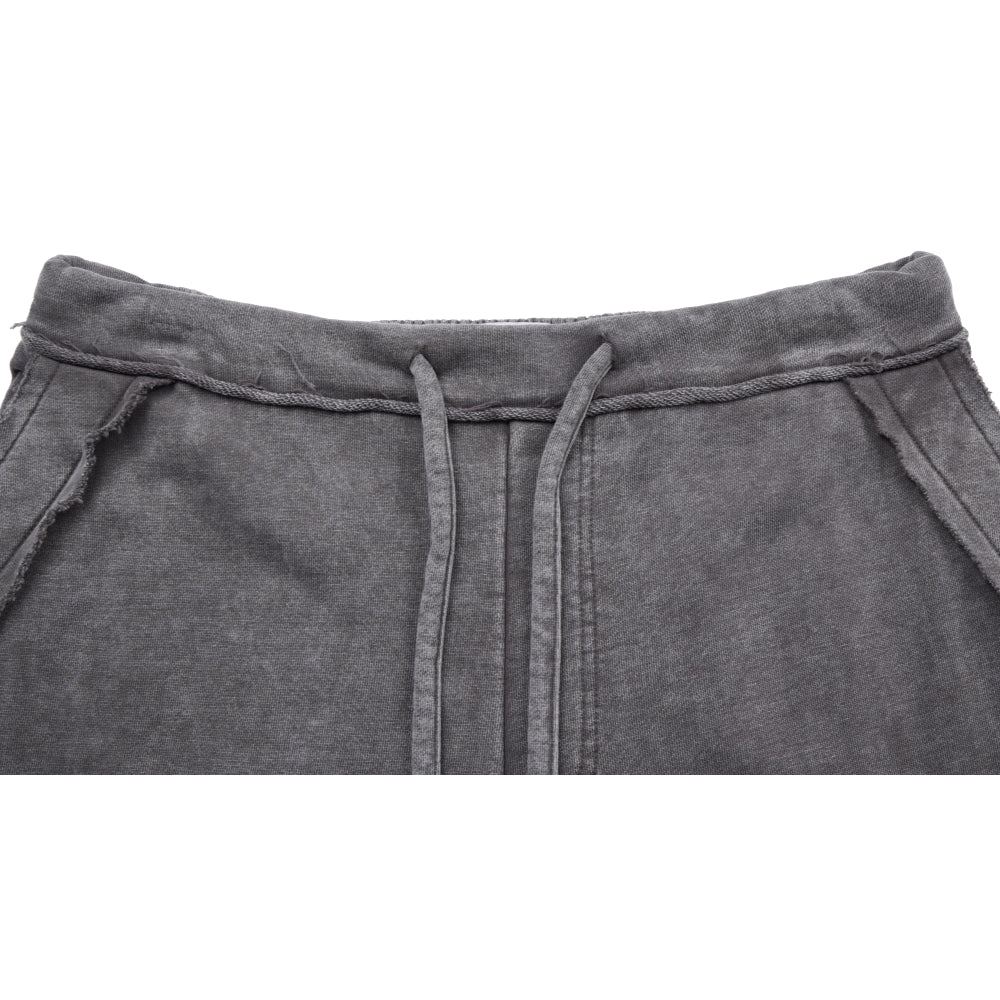 NEUTRAL SOCIETY SNOW WASH CARGO SWEAT PANTS-DARK GREY