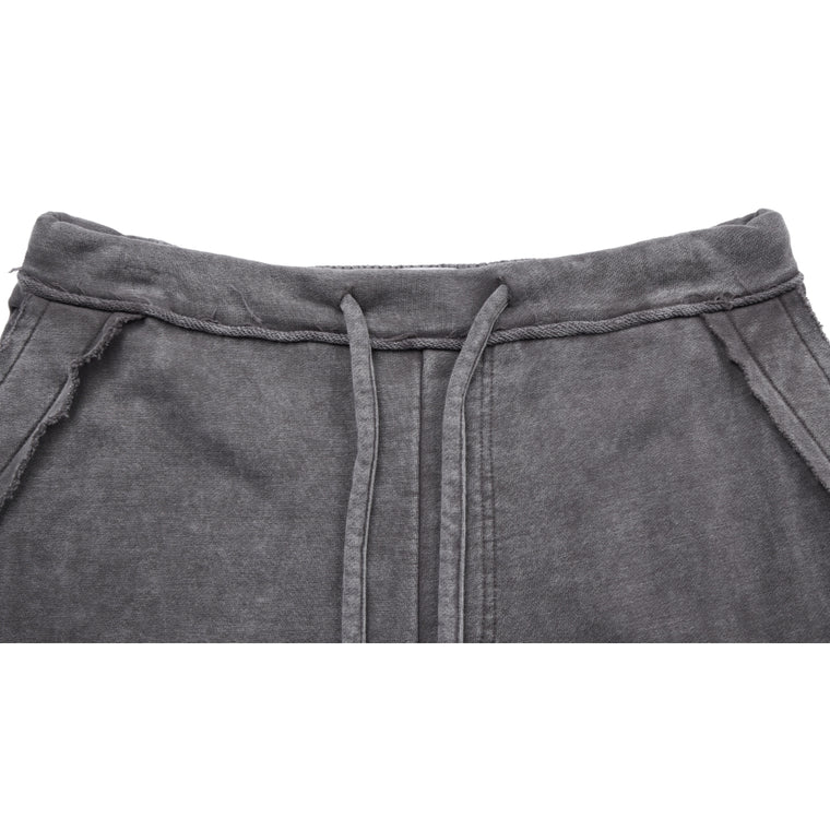 NEUTRAL SOCIETY SNOW WASH CARGO SWEAT PANTS-DARK GREY
