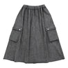 NEUTRAL SOCIETY SNOW WASH CARGO SWEAT SKIRT-DARK GREY