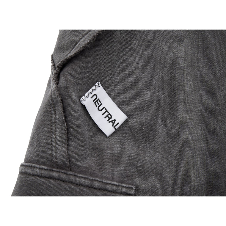 NEUTRAL SOCIETY SNOW WASH CARGO SWEAT SKIRT-DARK GREY