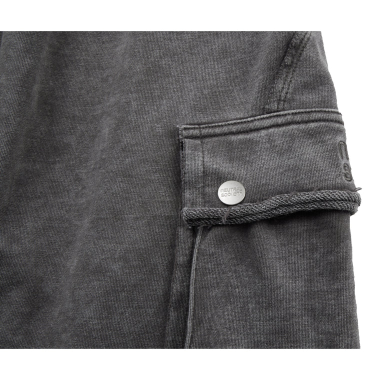 NEUTRAL SOCIETY SNOW WASH CARGO SWEAT SKIRT-DARK GREY