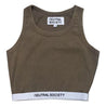 NEUTRAL SOCIETY SNOW WASH CROPPED TANK TOP-BROWN