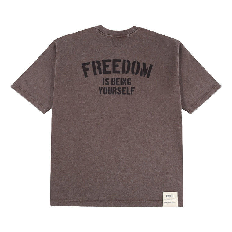 A[S]USL SNOW WASH FREEDOM TEE-BROWN