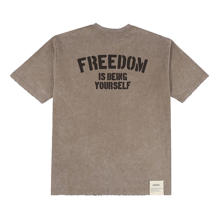 A[S]USL SNOW WASH FREEDOM TEE-GREY