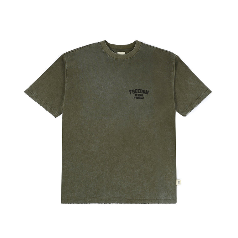 A[S]USL SNOW WASH FREEDOM TEE-OLIVE