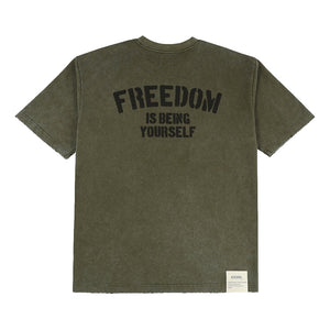 A[S]USL SNOW WASH FREEDOM TEE-OLIVE