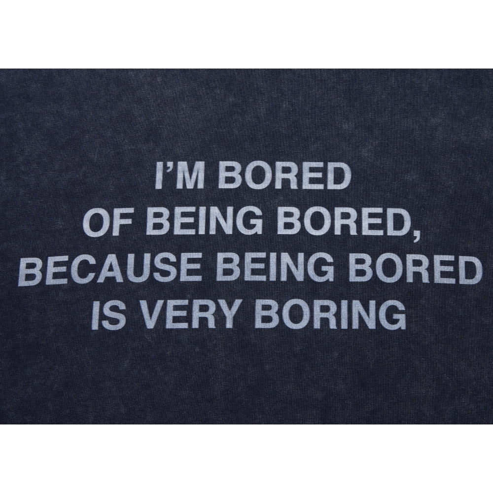 NEUTRAL SOCIETY SNOW WASH I'M  BORED LS TEE-BLACK