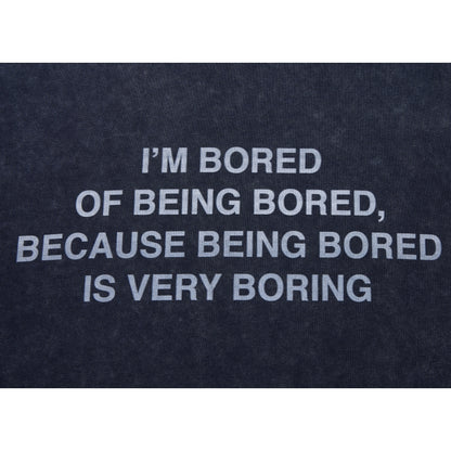 NEUTRAL SOCIETY SNOW WASH I'M  BORED LS TEE-BLACK