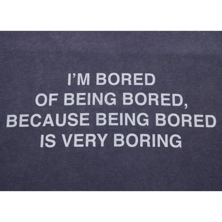 NEUTRAL SOCIETY SNOW WASH I'M  BORED LS TEE-NAVY