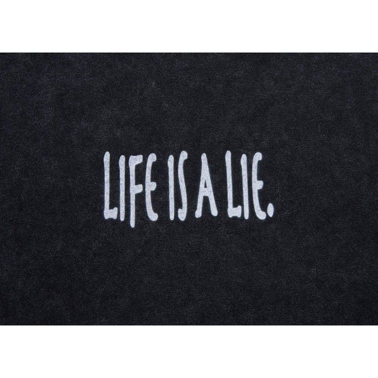 NEUTRAL SOCIETY SNOW WASH LIFE IS A LIE TEE-BLACK