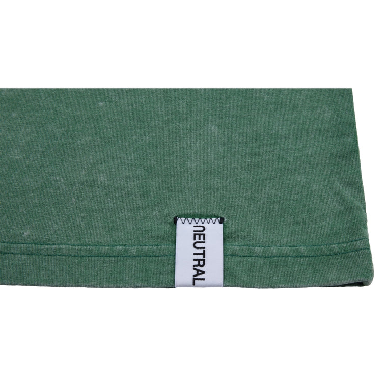 NEUTRAL SOCIETY SNOW WASH LIFE IS A LIE TEE-DARK GREEN