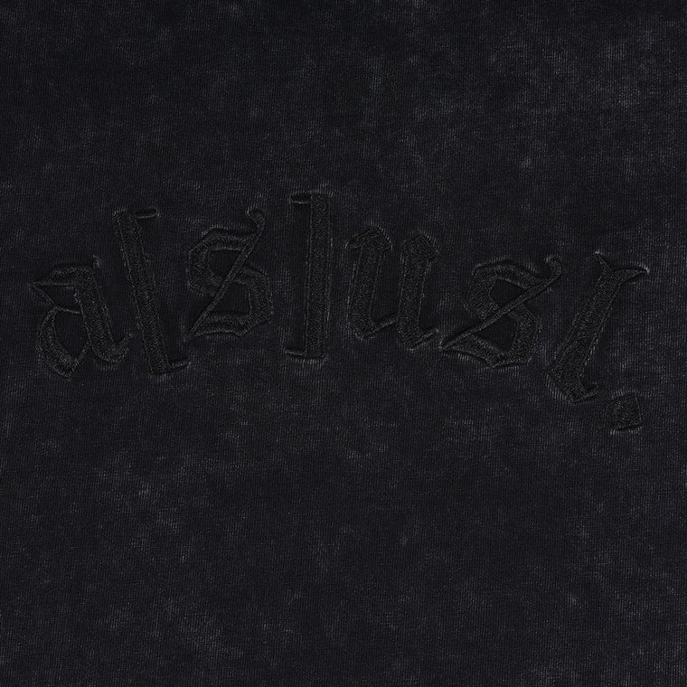 A[S]USL SNOW WASH LOGO CROPPED LONG TEE-BLACK