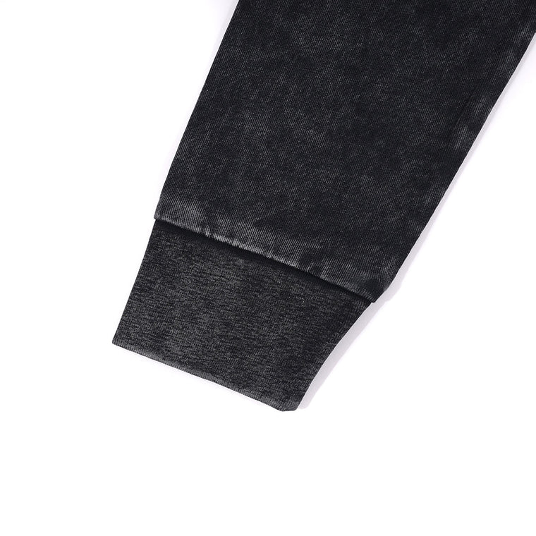 A[S]USL SNOW WASH LOGO CROPPED LONG TEE-BLACK