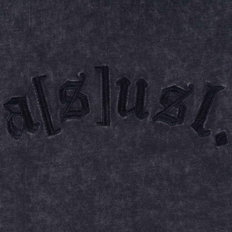 A[S]USL SNOW WASH LOGO CROPPED LONG TEE-CHARCOAL