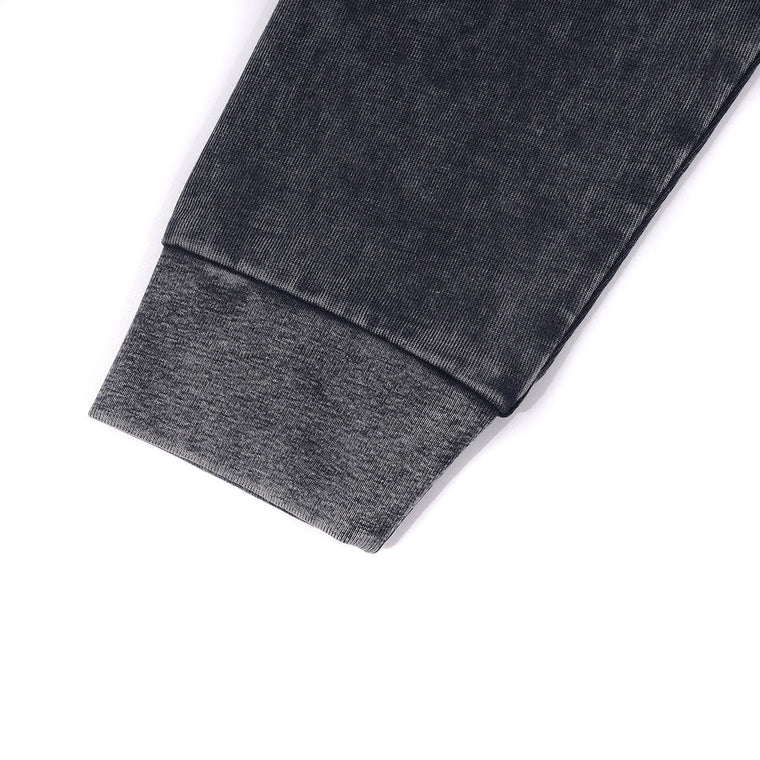 A[S]USL SNOW WASH LOGO CROPPED LONG TEE-CHARCOAL