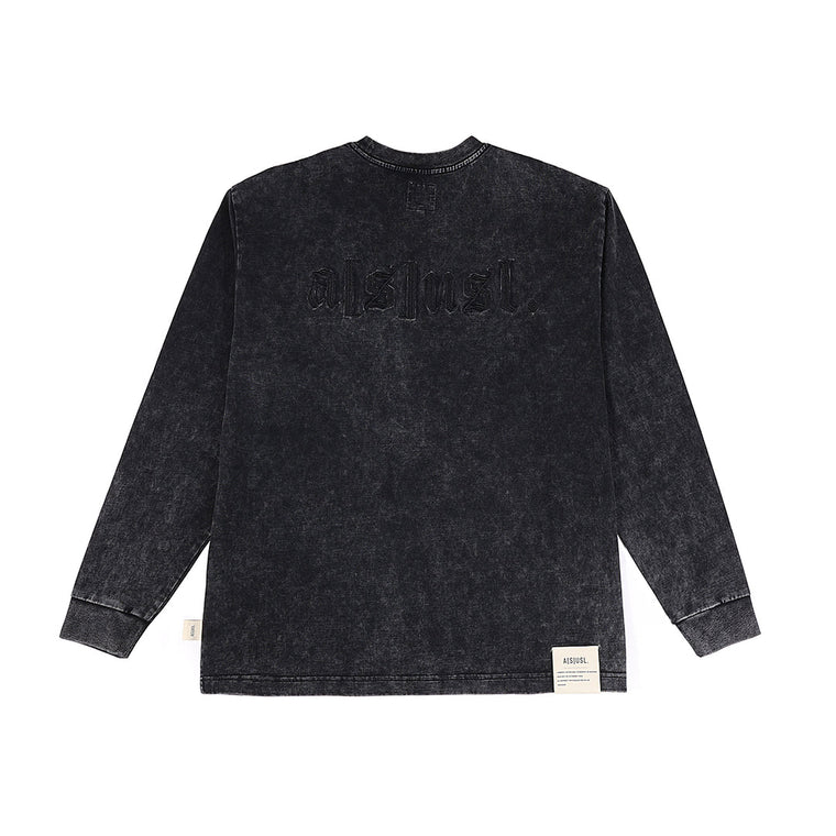 A[S]USL SNOW WASH LOGO LONG TEE-BLACK