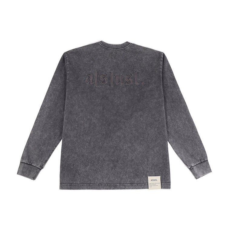 A[S]USL SNOW WASH LOGO LONG TEE-CHARCOAL