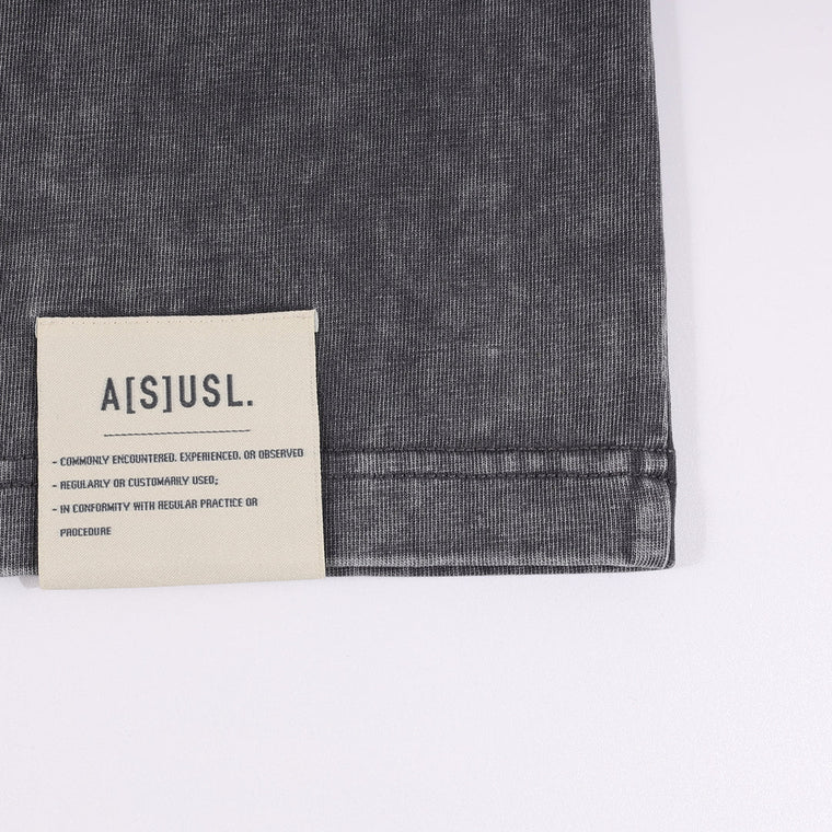 A[S]USL SNOW WASH LOGO LONG TEE-CHARCOAL