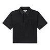 NEUTRAL SOCIETY SNOW WASH LOGO POLO SHIRT-BLACK