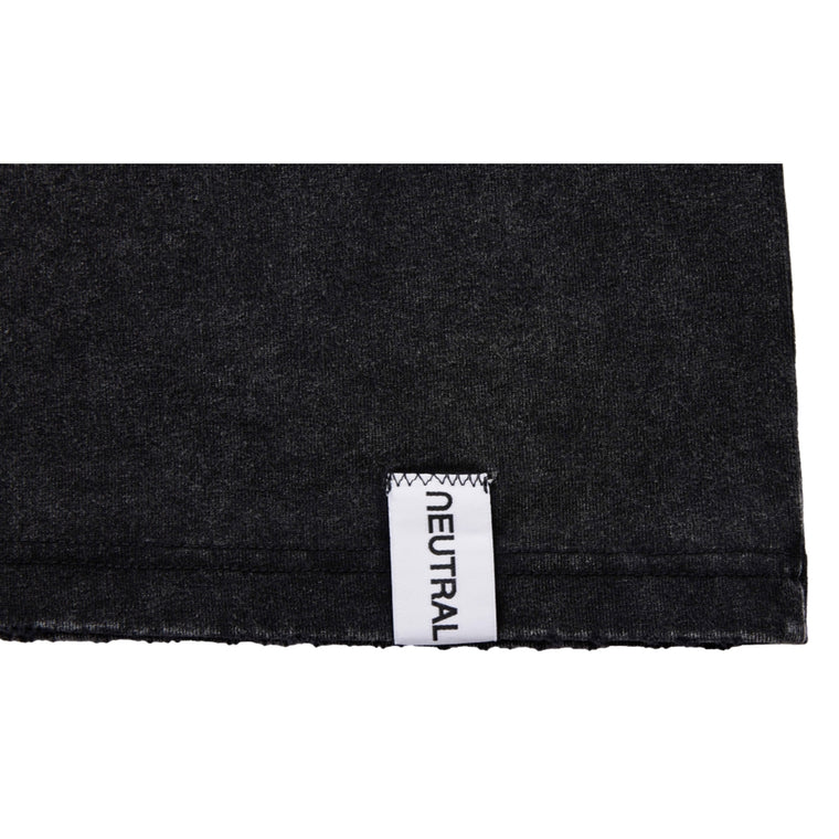 NEUTRAL SOCIETY SNOW WASH LOGO POLO SHIRT-BLACK