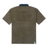 NEUTRAL SOCIETY SNOW WASH LOGO POLO SHIRT-BROWN