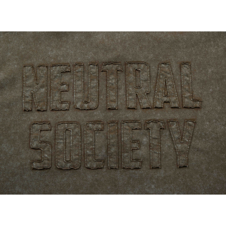 NEUTRAL SOCIETY SNOW WASH LOGO POLO SHIRT-BROWN