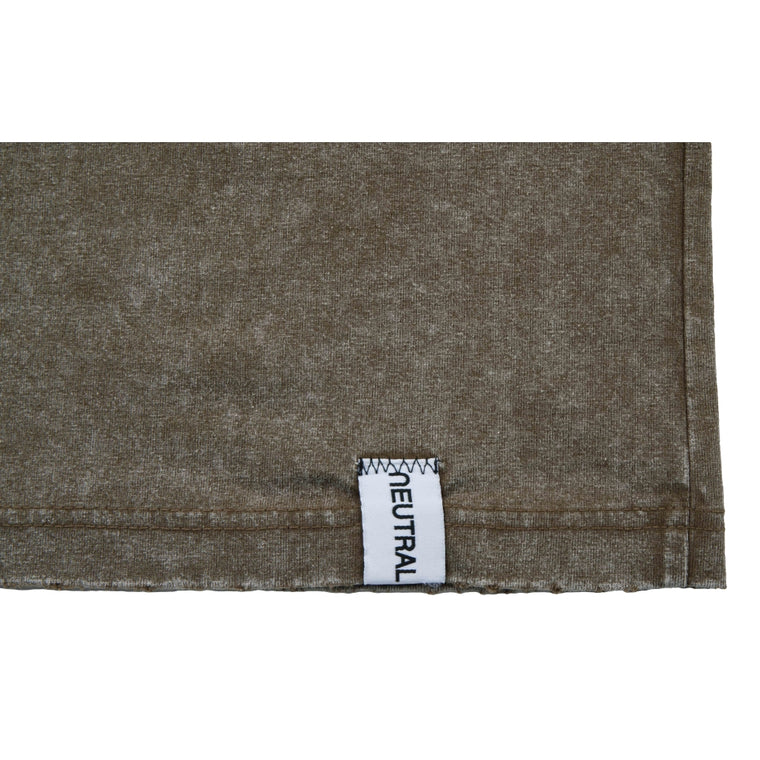 NEUTRAL SOCIETY SNOW WASH LOGO POLO SHIRT-BROWN
