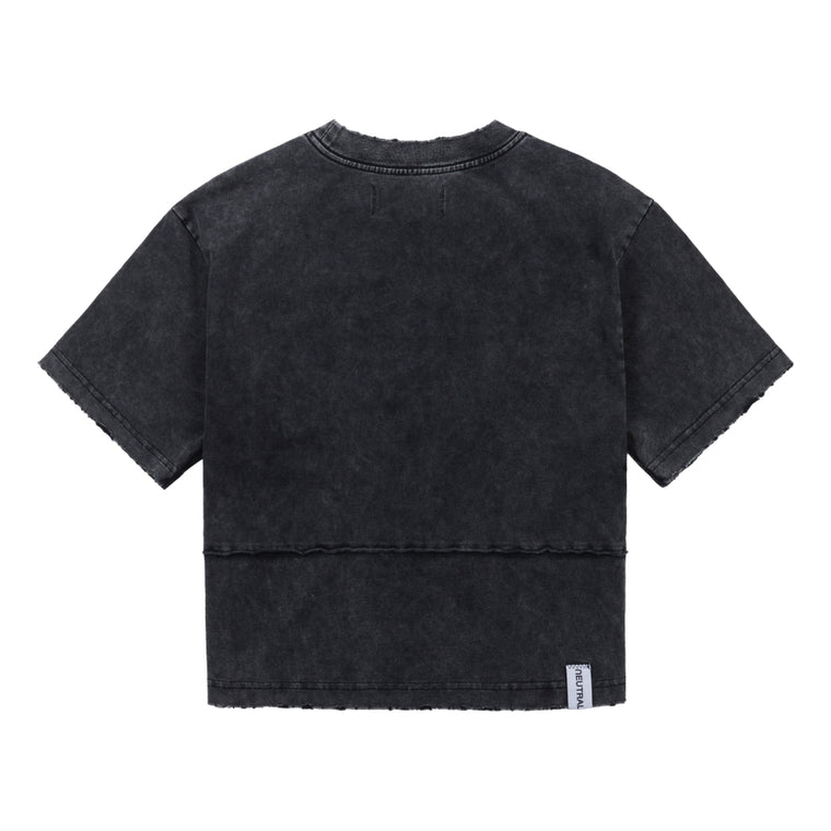 NEUTRAL SOCIETY SNOW WASH LOGO TEE-BLACK