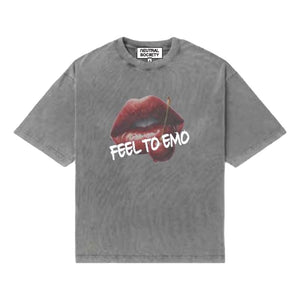 NEUTRAL SOCIETY SNOW WASH MOUTH TEE-GREY