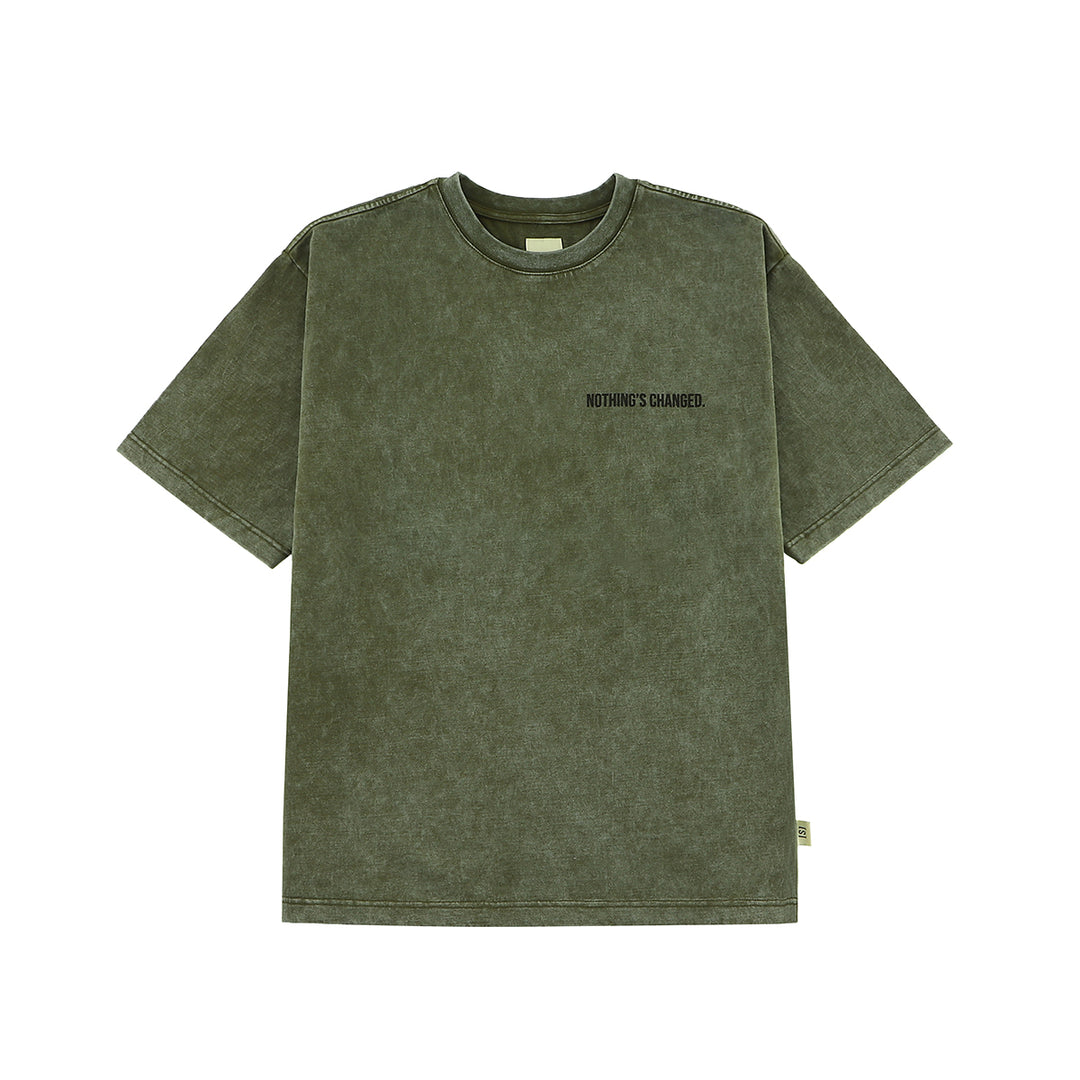 A[S]USL SNOW WASH PHOTO PRINT TEE-OLIVE