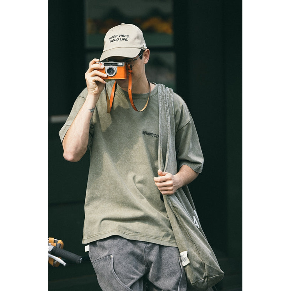 A[S]USL SNOW WASH PHOTO PRINT TEE-CHARCOAL