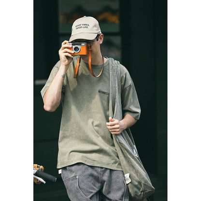 A[S]USL SNOW WASH PHOTO PRINT TEE-OLIVE