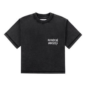 NEUTRAL SOCIETY SNOW WASH REVERSE TEE-WASHED BLACK