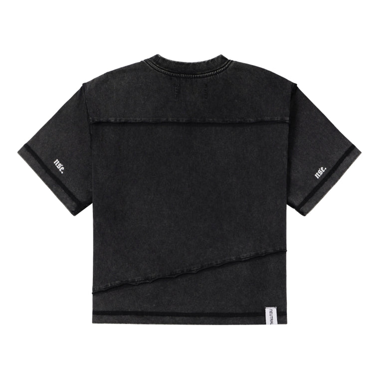 NEUTRAL SOCIETY SNOW WASH REVERSE TEE-WASHED BLACK