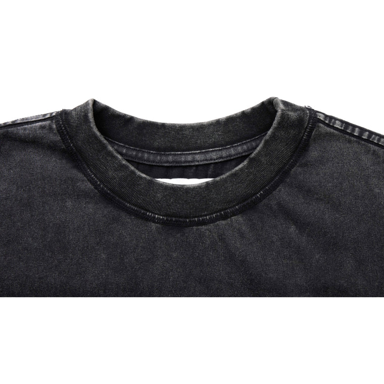 NEUTRAL SOCIETY SNOW WASH REVERSE TEE-WASHED BLACK
